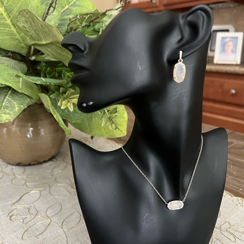 Kendra Scott Gold and Iridescent Necklace and Earrings Set - Picture 2 of 6